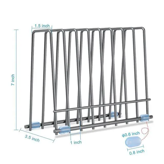 Alt view image 5 of 6 - Reusable Silicone Bags Rack, Drying Rack for Storage Bags, Stainless Stand for Reusable Freezer Bags, File Organizer Desktop Storage Book Shelf (Grey)