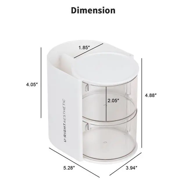 Alt view image 2 of 7 - Layer Clear Hair Accessories Organizer with Hair Brushes Holder, Rotatable Small Jewelry Box for NecklacesEarring, Desktop Organizer Case for Makeup Brushes, Hair Accessories, Cotton Swab