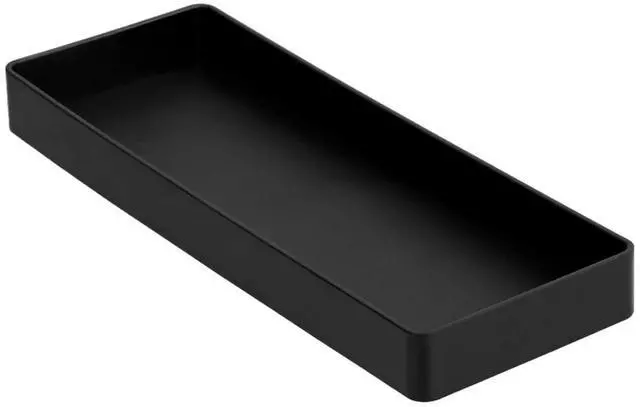 Main image of Rectangular Plastic Desk Organizer, Half Accessory Tray for Office Supplies and Workspace Organization, 9.4" x 3.3" x 1", Black