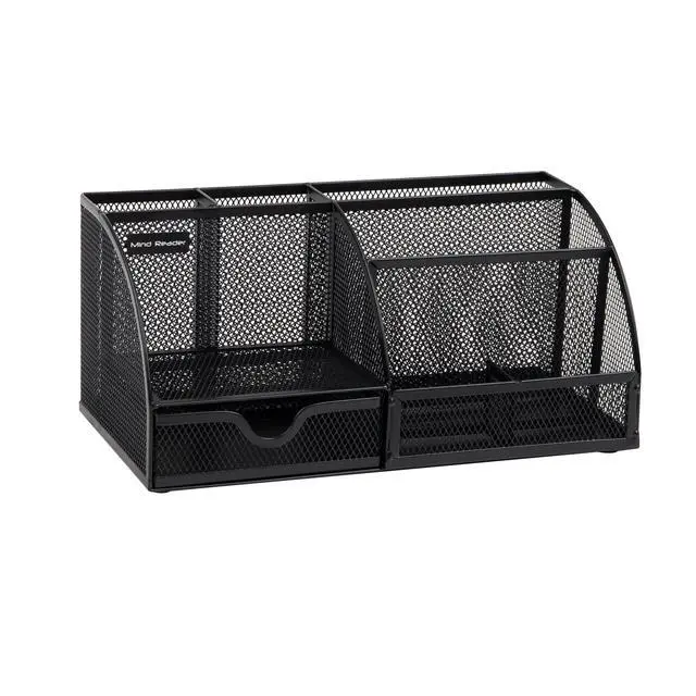 Alt view image 7 of 7 - 7-Compartment Desktop Organizer, Metal Mesh Desk Organizer for Pens, Sticky Notes, Mail and Office Supplies, Black