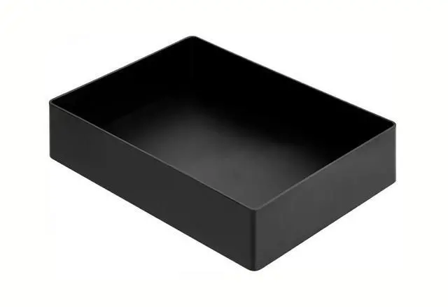 Main image of Rectangular Plastic Desk Organizer with Storage Trays, Accessory Tray for Office Supplies and Pen Holder, 9.4 x 6.7 x 2 inch, Black