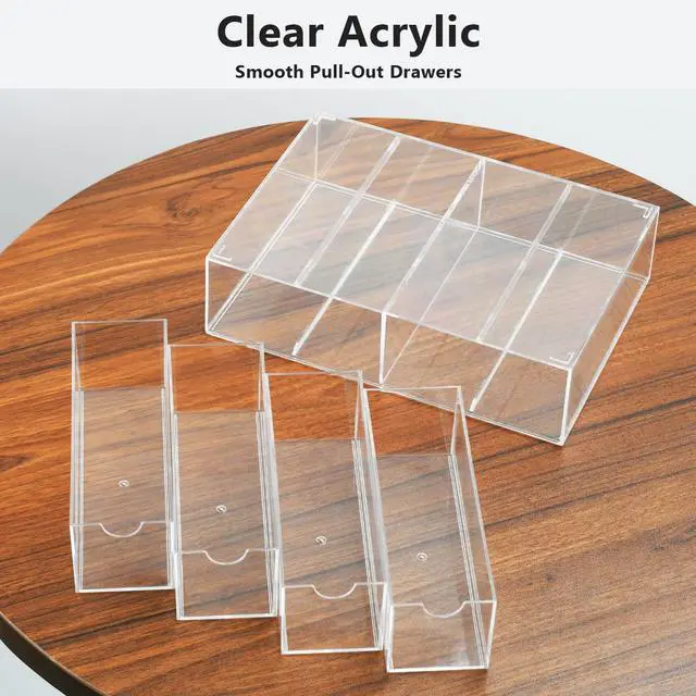 Alt view image 3 of 7 - 2 Pack Desktop Organizers of 8 Storage Drawers, Clear Acrylic Glasses Storage Drawers Organizer Office Desk Organizer for Vanity Table, Bathroom Counter, Teacher Desk, Dorm