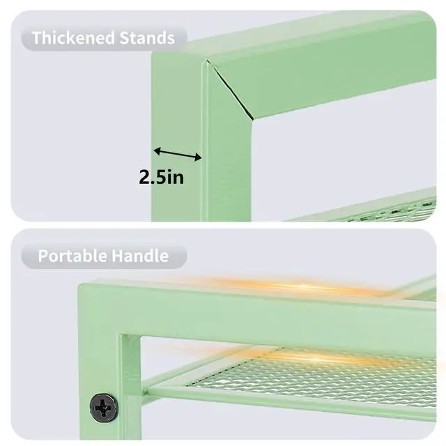Alt view image 6 of 7 - Desktop Shelf Organizer, 3-Tier Desk Organizer, Adjustable Metal Bookshelf for Top of Desk, Office Storage Rack for Office, Home, Dorm and Small Spaces (Mint Green)