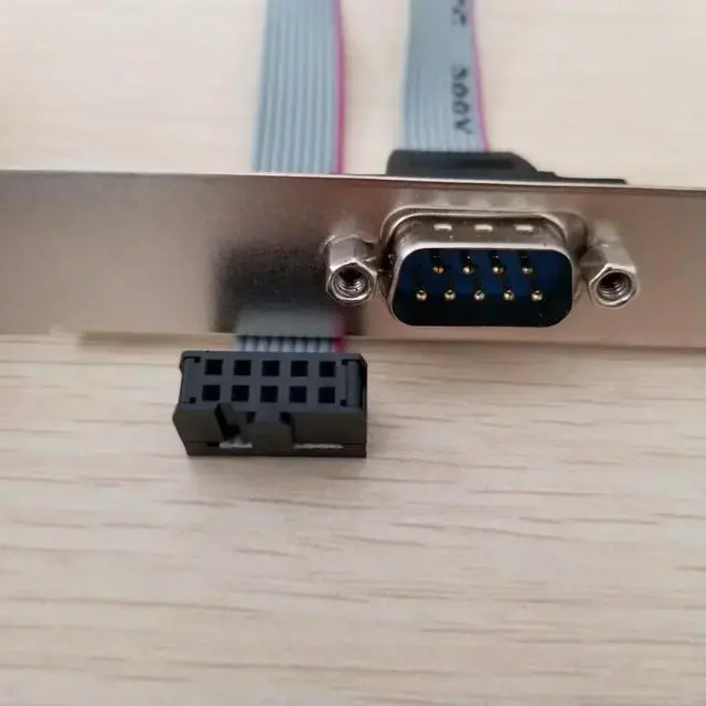 Alt view image 3 of 6 - Motherboard 10Pin Female to DB9 RS232 9Pin Male Serial Port Full-Height Profile Rear Bracket Cable Cord 26cm For Printer