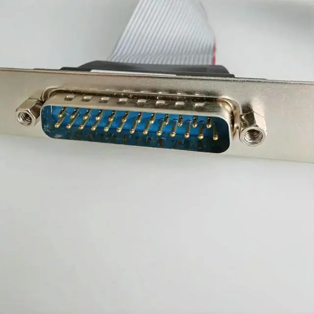 Alt view image 3 of 4 - Computer Internal FC 2.54mm 25Pin Female to 25P Male Mainboard Motherboard Parallel LPT DB25 Printer Print Port Bracket Cable