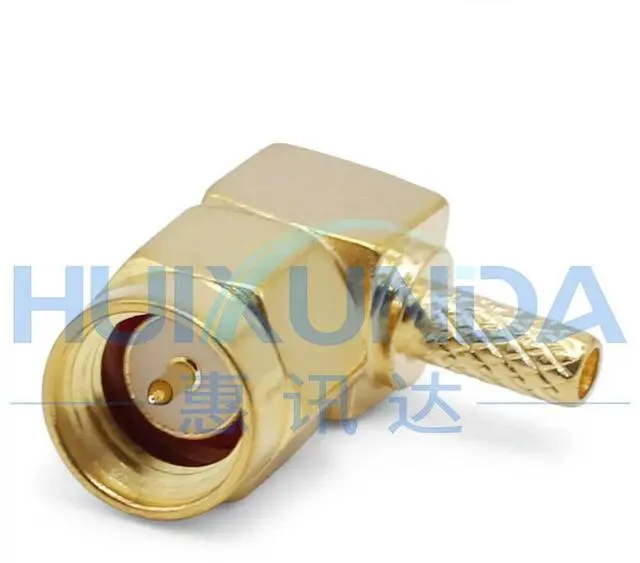 Alt view image 3 of 3 - SMA-C-JW-1.5 SMA Male Right Angle Elbow Inner Pin Crimping 50-1.5/RG316 Wire Connector JW3