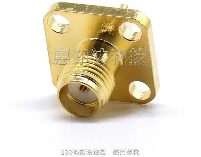 Alt view image 3 of 3 - SMA-KFD5 SMA four-hole flange head, antenna connector, insulator length 5MM conductor length 3MM