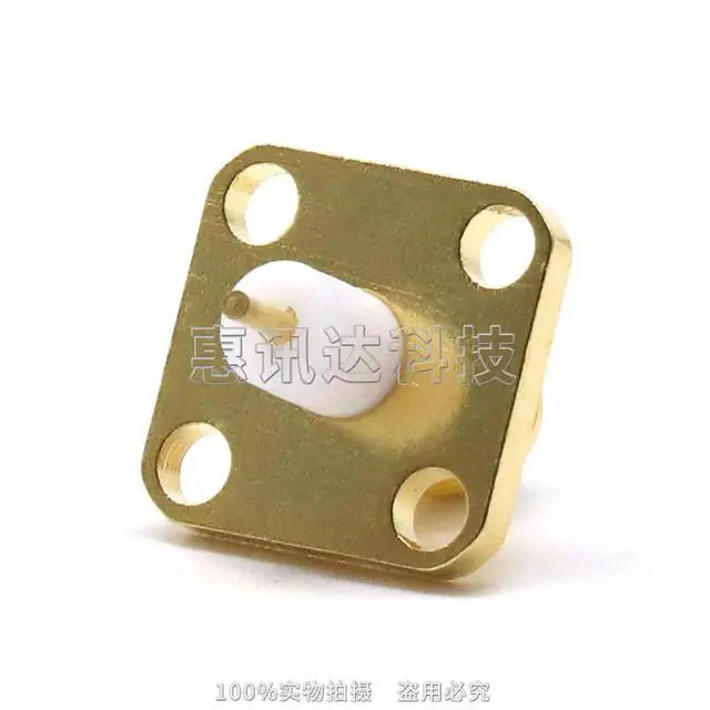 Alt view image 2 of 3 - SMA-KFD5 SMA four-hole flange head, antenna connector, insulator length 5MM conductor length 3MM