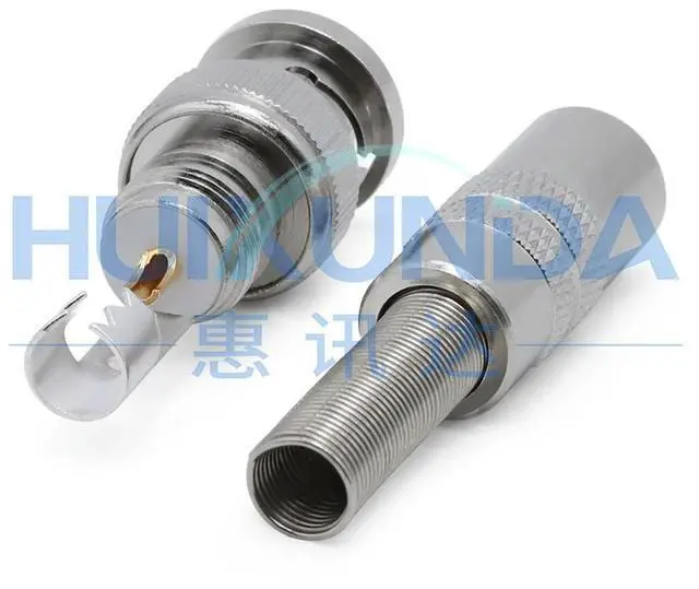 Alt view image 2 of 3 - BNC-JS-3 BNC male spring head pure copper BNC video connector matching -3 wire connector