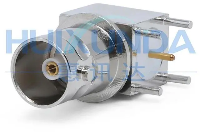 Alt view image 3 of 3 - BNC-75KWE curved four-corner socket BNC female PCB panel fixed socket BNC-75KWHD connector