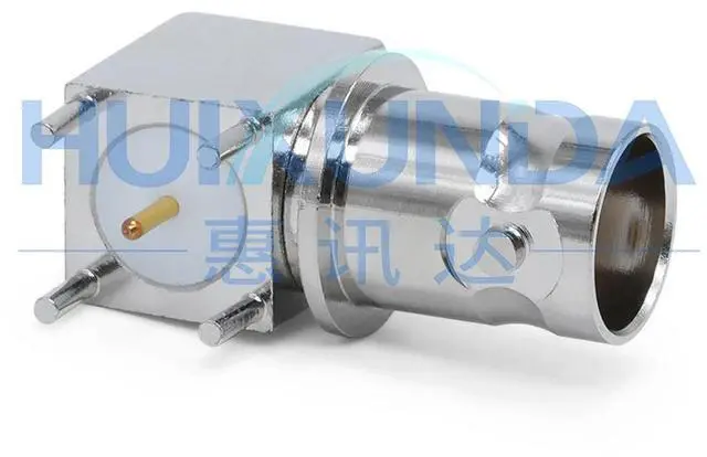 Alt view image 2 of 3 - BNC-75KWE curved four-corner socket BNC female PCB panel fixed socket BNC-75KWHD connector