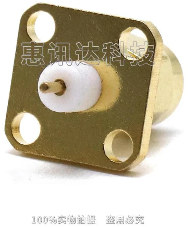 Alt view image 2 of 3 - SMA-JFD4 SMA four-hole flange fixed antenna connector JFD insulator length 4MM conductor length 3MM
