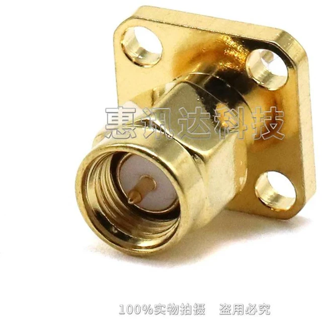 Alt view image 3 of 3 - SMA-JFD4 SMA four-hole flange fixed antenna connector JFD insulator length 4MM conductor length 3MM