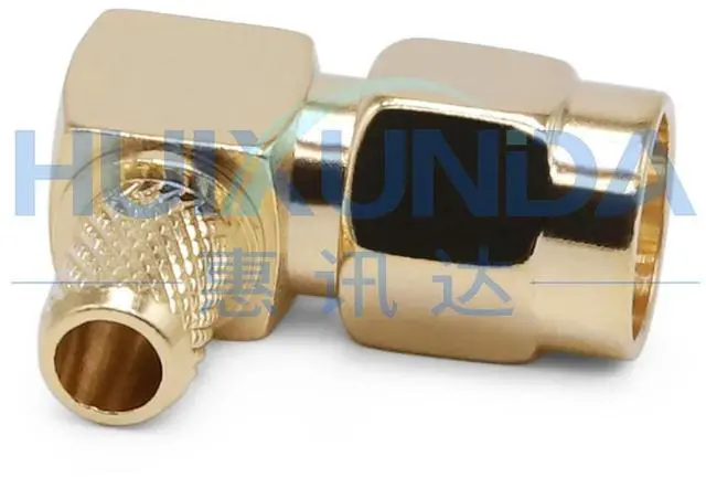 Alt view image 2 of 3 - RPSMA-C-JW-3 SMA Male Elbow Inverse Pole Crimp 50-3/RG58 Connector RPSMA-C-JW5