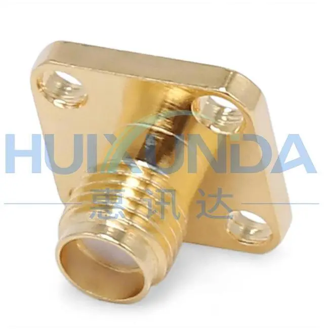 Alt view image 3 of 3 - RPSMA-KFB2 SMA female external thread internal needle four-hole flange welding 670-086/RG405-2 cable