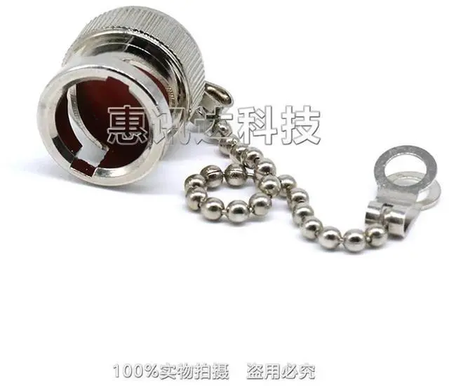 Alt view image 3 of 3 - BNC-J-FC chain head BNC female head dust cap Q9 with chain dust cap head BNC connector