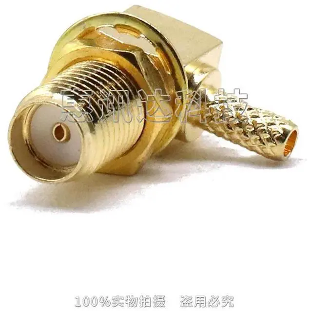 Alt view image 3 of 3 - SMA-C-KYW3 SMA-KYW1.5Y SMA female elbow with nut fixed crimp 50-1.5 cable
