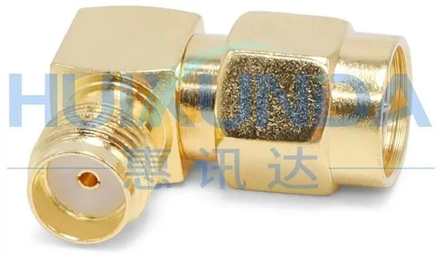 Alt view image 3 of 3 - SMA-JKW SMA male female 90 degree right angle elbow, curved adapter SMA RF connector KJW