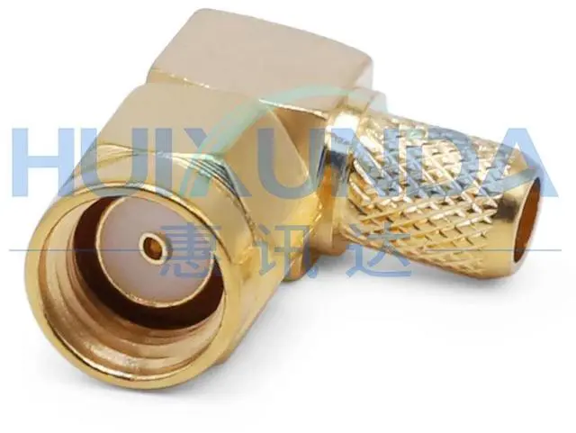 Alt view image 3 of 3 - RPSMA-C-JW-3 SMA Male Elbow Inverse Pole Crimp 50-3/RG58 Connector RPSMA-C-JW5