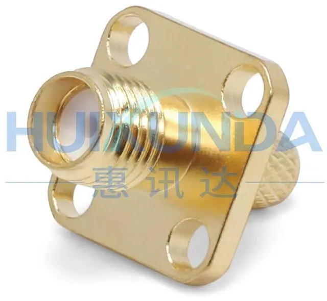 Alt view image 6 of 6 - RPSMA-C-KF-3 SMA female male thread internal pin four-hole flange crimp 50-3/RG58 cable