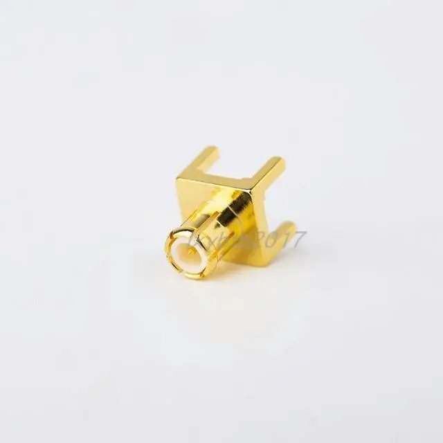 Alt view image 2 of 6 - RF connector MCX-JHD4 board size 5.6mm foot length 3mm straight male PCB welding plate socket MCX-JE