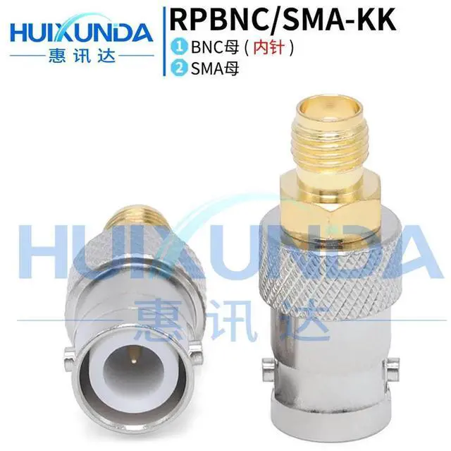 Alt view image 4 of 6 - RPBNC/SMA-KK RPBNC Female to SMA Female BNC External Pin to SMA Female Reverse Connector