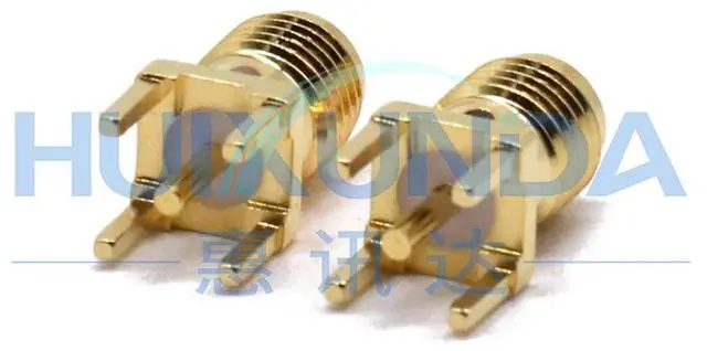 Alt view image 5 of 6 - SMA-KHD SMA-KE Glue SMA positive foot PCB panel/antenna socket SMA solder plate connector 18G