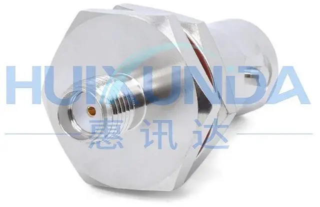 Alt view image 5 of 5 - BNC/SMA-KKY-1 BNC female to SMA female through wall type with nut fixed SMA/BNC-KKY connector
