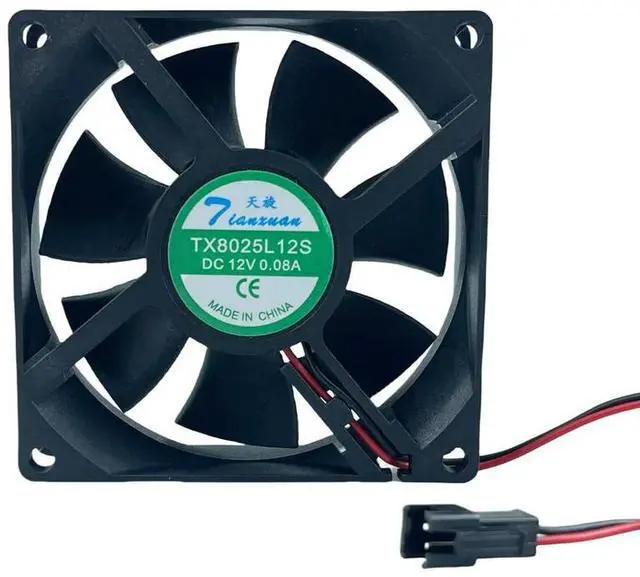 Alt view image 2 of 3 - 80mm Case Fan TX8025L12S 12V 0.08A 8CM 80x80x25mm Ultra-Quiet Mute Cooling Fan for PC & Electronics