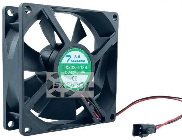 Main image of 80mm Case Fan TX8025L12S 12V 0.08A 8CM 80x80x25mm Ultra-Quiet Mute Cooling Fan for PC & Electronics