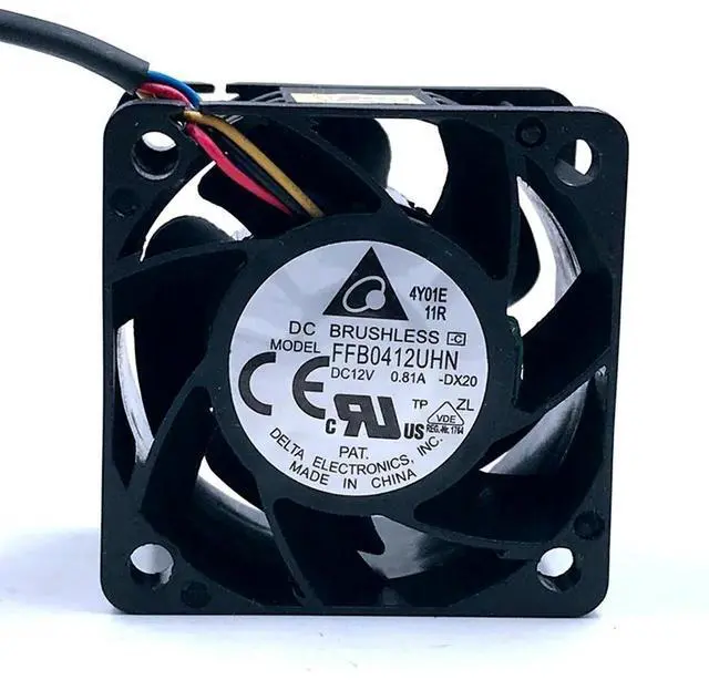 Alt view image 2 of 3 - Delta FFB0412UHN 40x40x28MM 4028 40MM for 1U 2U Server Fan 12V 0.81A High Speed Cooling Fan With 4pin