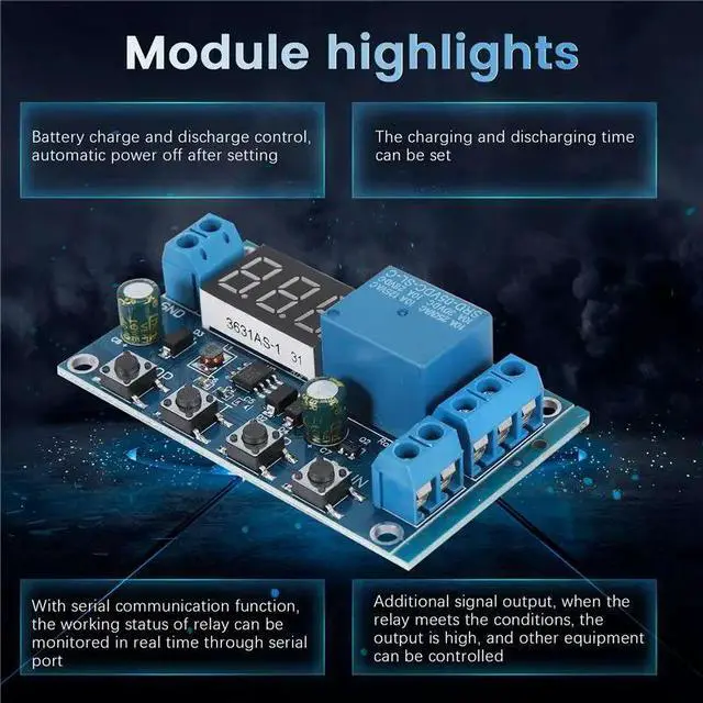 Alt view image 3 of 3 - DC 6-40V Charger Control Switch Undervoltage Overvoltage Protection Board Auto Cut Off Disconnect Controller