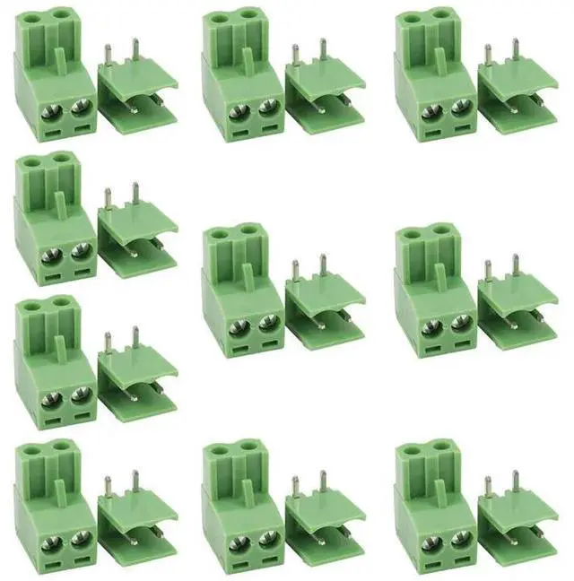 Alt view image 2 of 3 - 20 Pcs 5.08Mm Pitch 2Pin Plug-In Screw Pcb Terminal Block Connector Right Angle