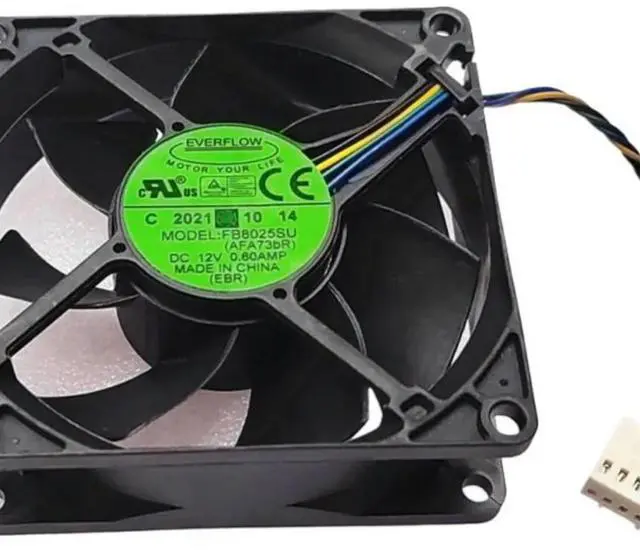 Alt view image 2 of 3 - for Everflow FB8025SU 80mm Fan 12V 0.60A 4000RPM 8025 Hydraulic Bearing 4-Pin PWM ligent Speed Control Cooling Fan