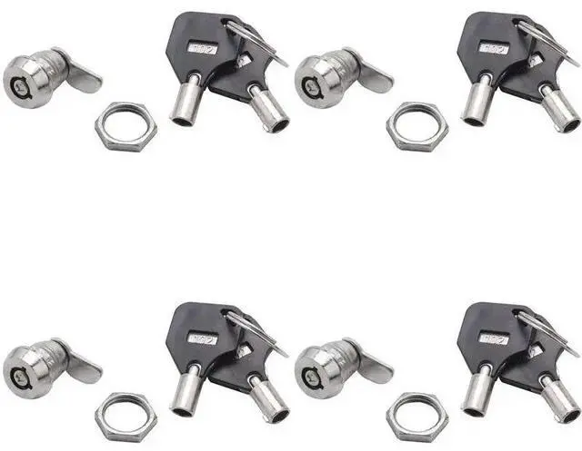 Main image of 4X Cabinet Door Quarter Turn Security Tubular Cam Lock W Keys