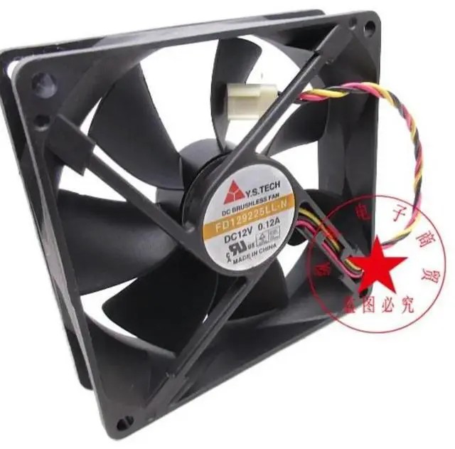 Main image of 9cm Fan For Y.S TECH FD129225LL-N DC 12V 0.12A 90x90x25mm 3-Wire Server Cooling Fan