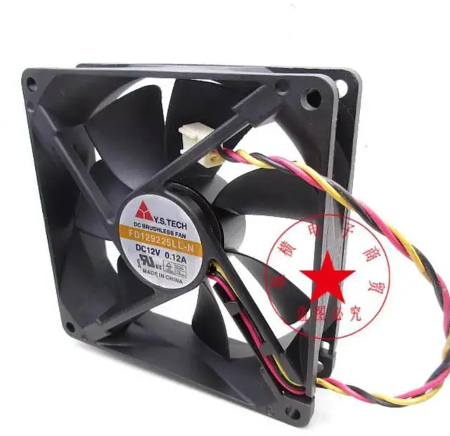 Alt view image 3 of 3 - 9cm Fan For Y.S TECH FD129225LL-N DC 12V 0.12A 90x90x25mm 3-Wire Server Cooling Fan