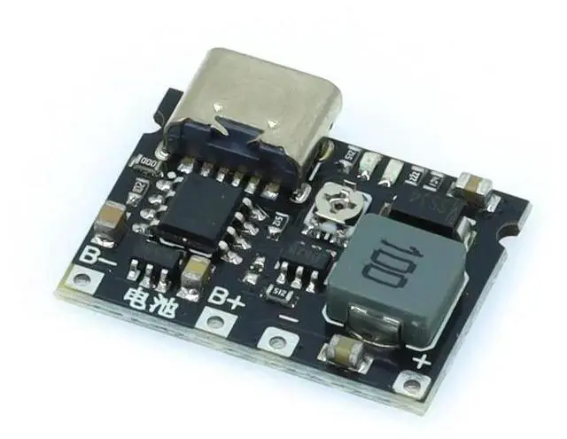 Alt view image 3 of 3 - Type-C USB 3.7V 4.2V 1A 5W Lithium Li-ion Charger Board DC-DC Step Up Boost Module TP4056 DIY Kit Parts