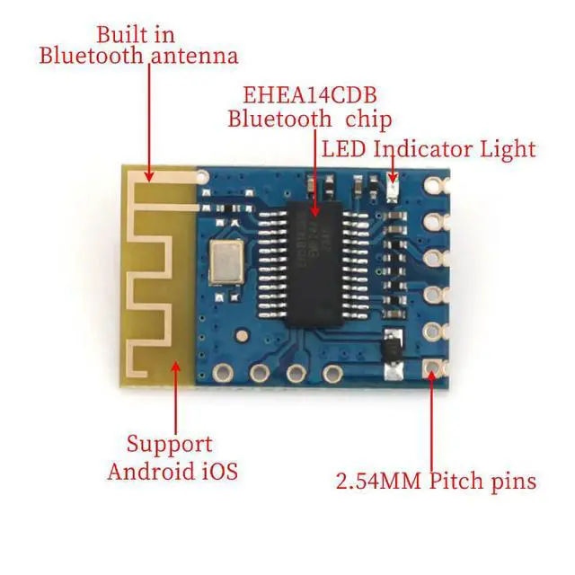 Alt view image 3 of 3 - JDY-62A Mini Bluetooth-compatible BLE 5.0 Stereo Audio Module Board JDY 62 For Android IOS Automatic Sleep