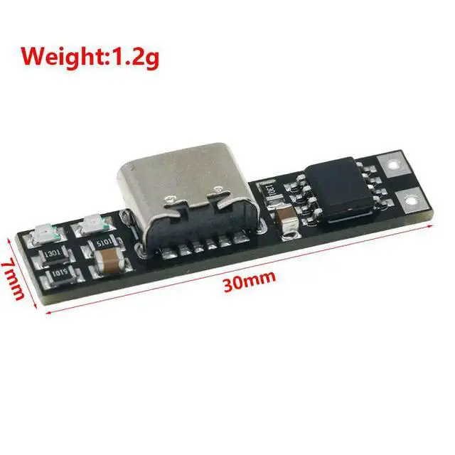 Alt view image 3 of 3 - 3.7V ultra-narrow ultra-small ternary lithium charging board 1A 4.2V charger module Type-C interface