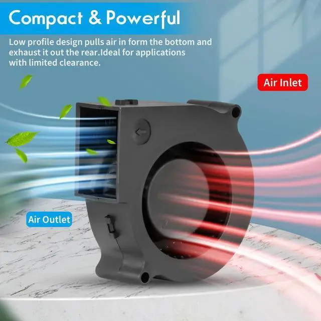 Alt view image 2 of 3 - 2pcs DC Brushless Blower Fan 75x75x30mm 24V Dual Ball Bearing 7cm 7530 Centrifugal Radial Air Flow Cooling Cooler Fan