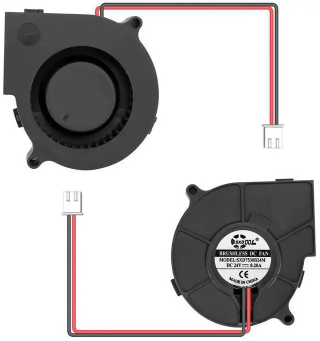 Main image of 2pcs DC Brushless Blower Fan 75x75x30mm 24V Dual Ball Bearing 7cm 7530 Centrifugal Radial Air Flow Cooling Cooler Fan