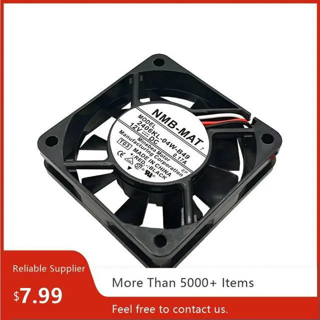 Alt view image 3 of 3 - for 2406KL-04W-B49 6015 Fan - 12V 0.17A, Dual Ball Bearing 60x60x15mm 4500RPM Axial Fan