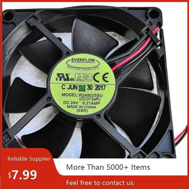 Main image of 80mm 24V Axial Case Cooling Fan for Everflow R248025SU Hydraulic Bearing Server, Industrial Equipment
