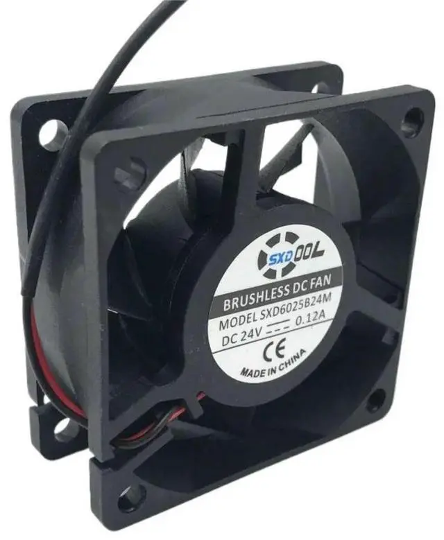Alt view image 2 of 3 - SXD6025B24M 60x60x25mm Dual Ball DC 24V 0.12A 2P 5000RPM 25.4CFM Axial Case Cooling Fan - High Airflow for Reliable