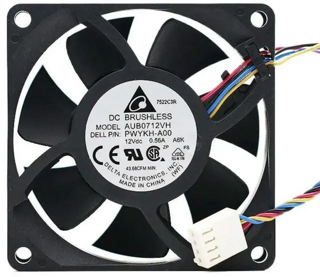 Main image of AUB0712VH 12V 0.56A 7CM 7025 4-wire PWM temperature controlled cooling fan for for delta