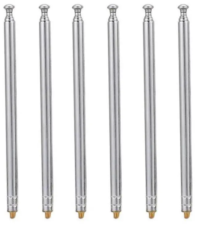 Alt view image 3 of 6 - 6X RC Model Car 5 Silver 5 Section 3 Mm External Threaded Expansion Antenna