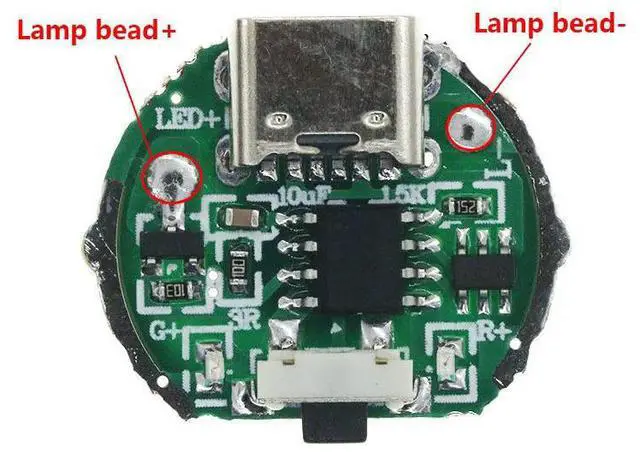 Alt view image 2 of 3 - Two speed drive board flashlight accessories circuit board with switch charging integrated board suitable for 10watt light beads