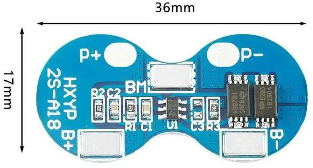 Alt view image 2 of 3 - BS 2S Li-ion Lithium Charger Protection Board 7.4V Overcurrent Overcharge Overdischarge Protection 4A 2 Series BMS