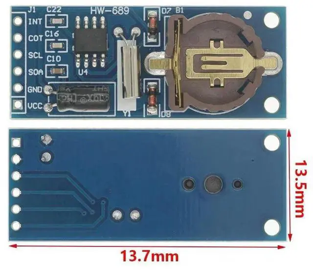 Alt view image 2 of 3 - IIC Real Time Clock RTC Module Board PCF8563 PCF8563T 8563 Good than DS3231 AT24C32 (without ) I2C Interface 3.3V